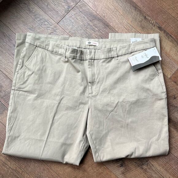 Dickies Plus Perfect Shape Straight Leg Pants, Rinsed Oxford Stone Women’s Sz 24 - Picture 8 of 16